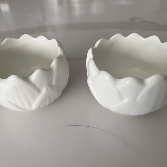 Other - Pair of white lotus ceramic mini saucer FREE with any $12 or more purchase